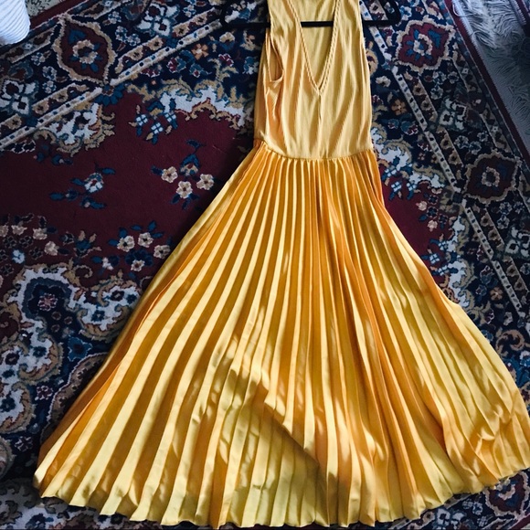 Zara Dresses & Skirts - ZARA gold maxi pleated dress